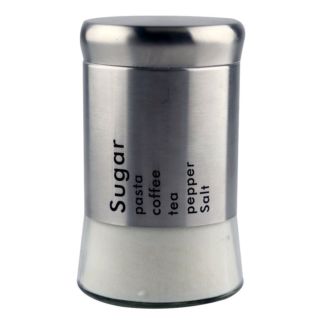 Fotografia para o produto Pote Cylinder para acucar redondo em aco inox 600ml D9,5xA10,5cm