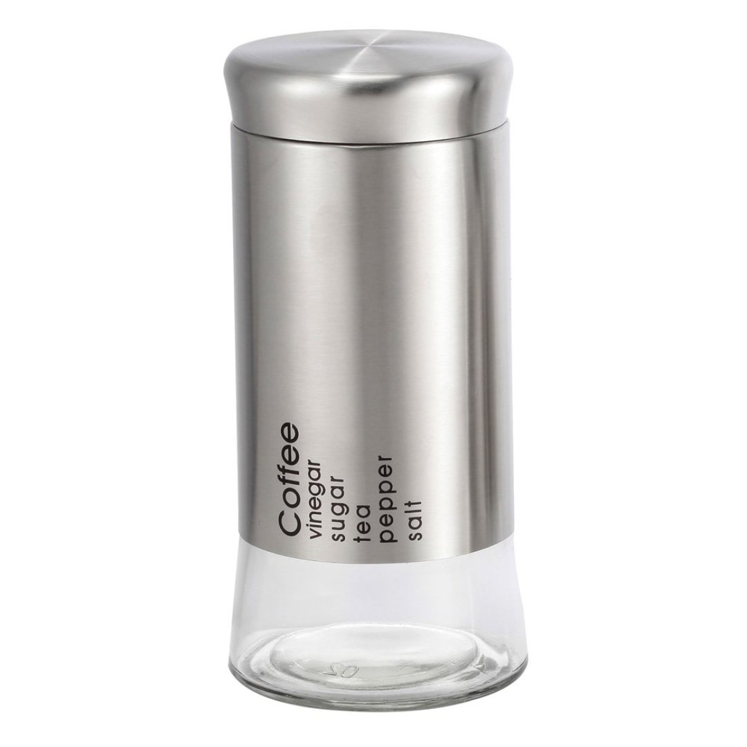 Fotografia para o produto Pote Cylinder para cafe redondo em aco inox 800ml D9,5xA10,5cm