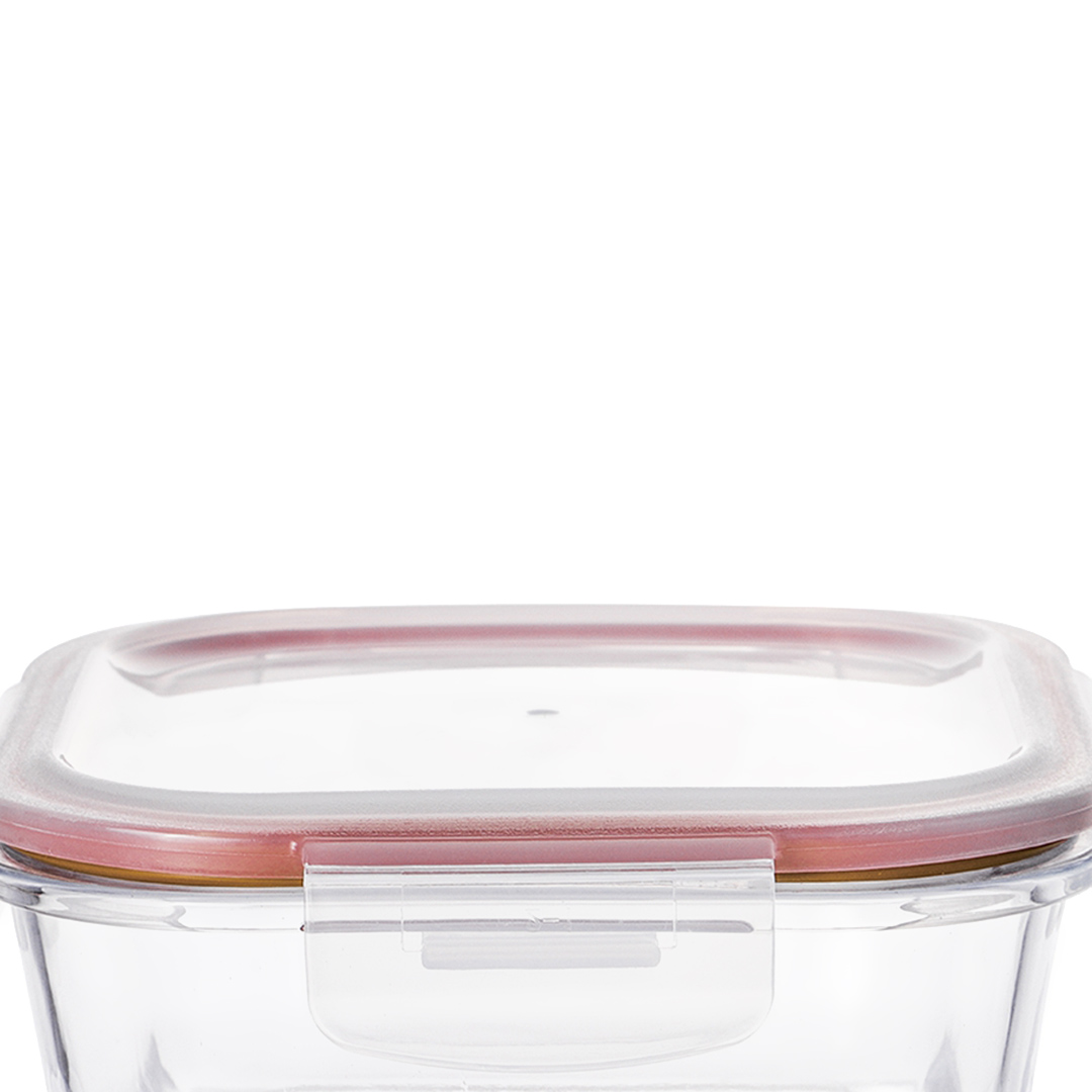 Fotografia para o produto Pote hermético quadrado em vidro borossilicato com tampa 800ml L15,8xP15,8xA7cm