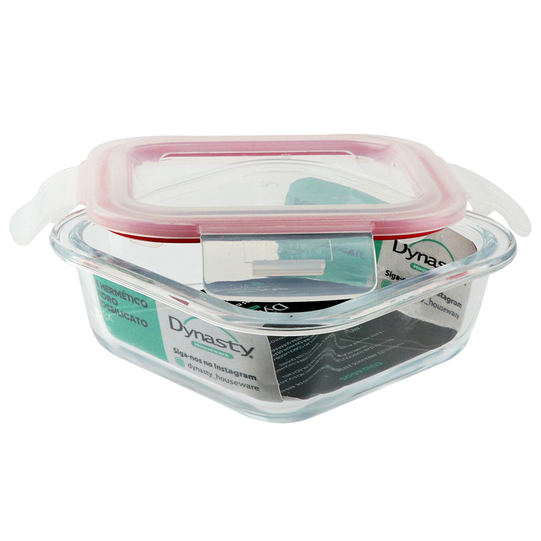 Fotografia para o produto Pote hermético retangular em vidro borossilicato com tampa 370ml L14,5xP10,5xA4,5cm