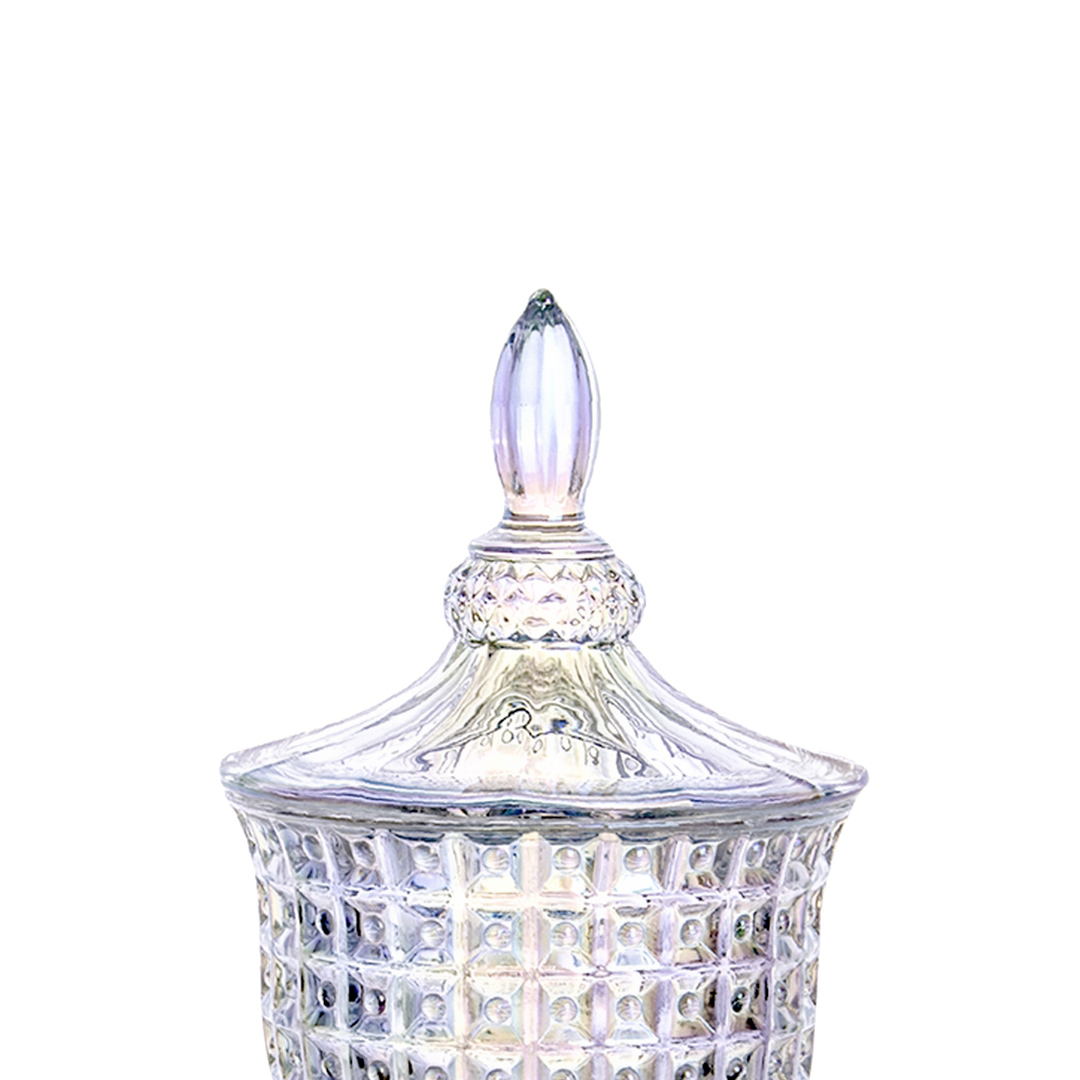 Fotografia para o produto Potiche com pé em cristal ecológico 011xA24,5cm cor furta cor