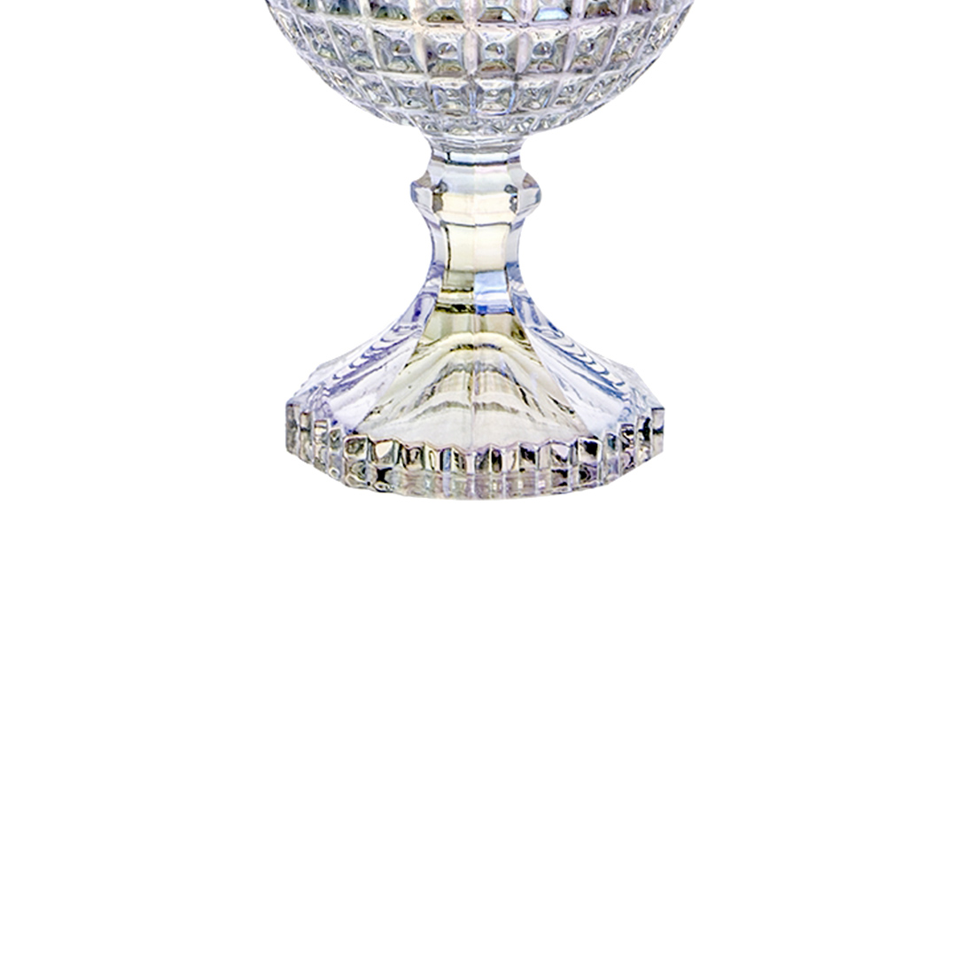 Fotografia para o produto Potiche com pé em cristal ecológico 011xA24,5cm cor furta cor