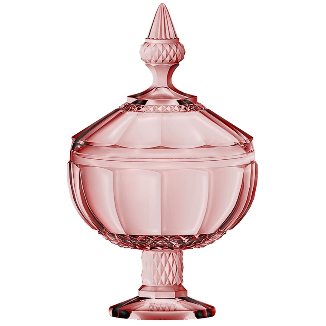 Imagem ilustrativa para Potiche em cristal com pé 12xA21,2cm cor rosa