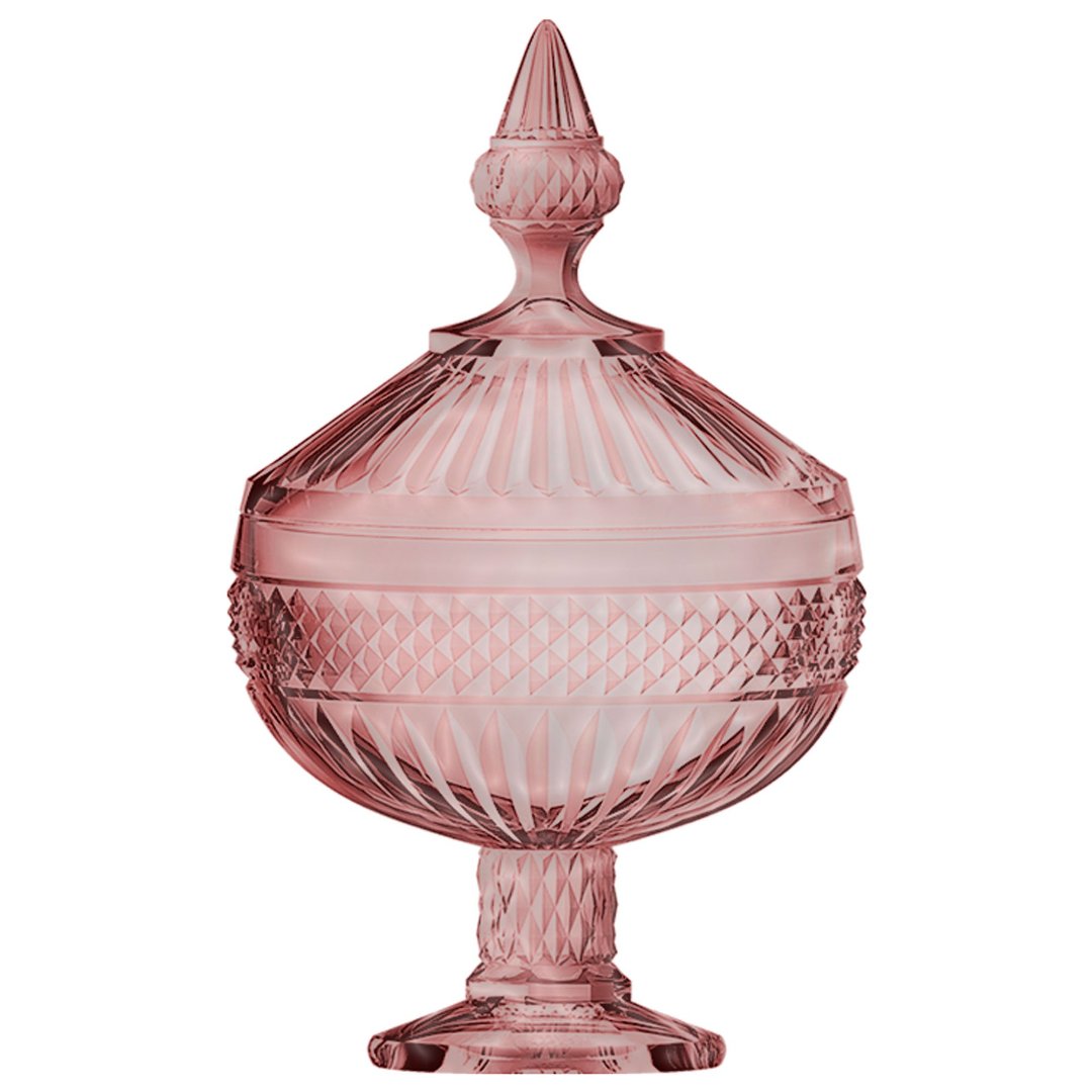 Imagem ilustrativa para Potiche em cristal com pé 12xA21,2cm cor rosa