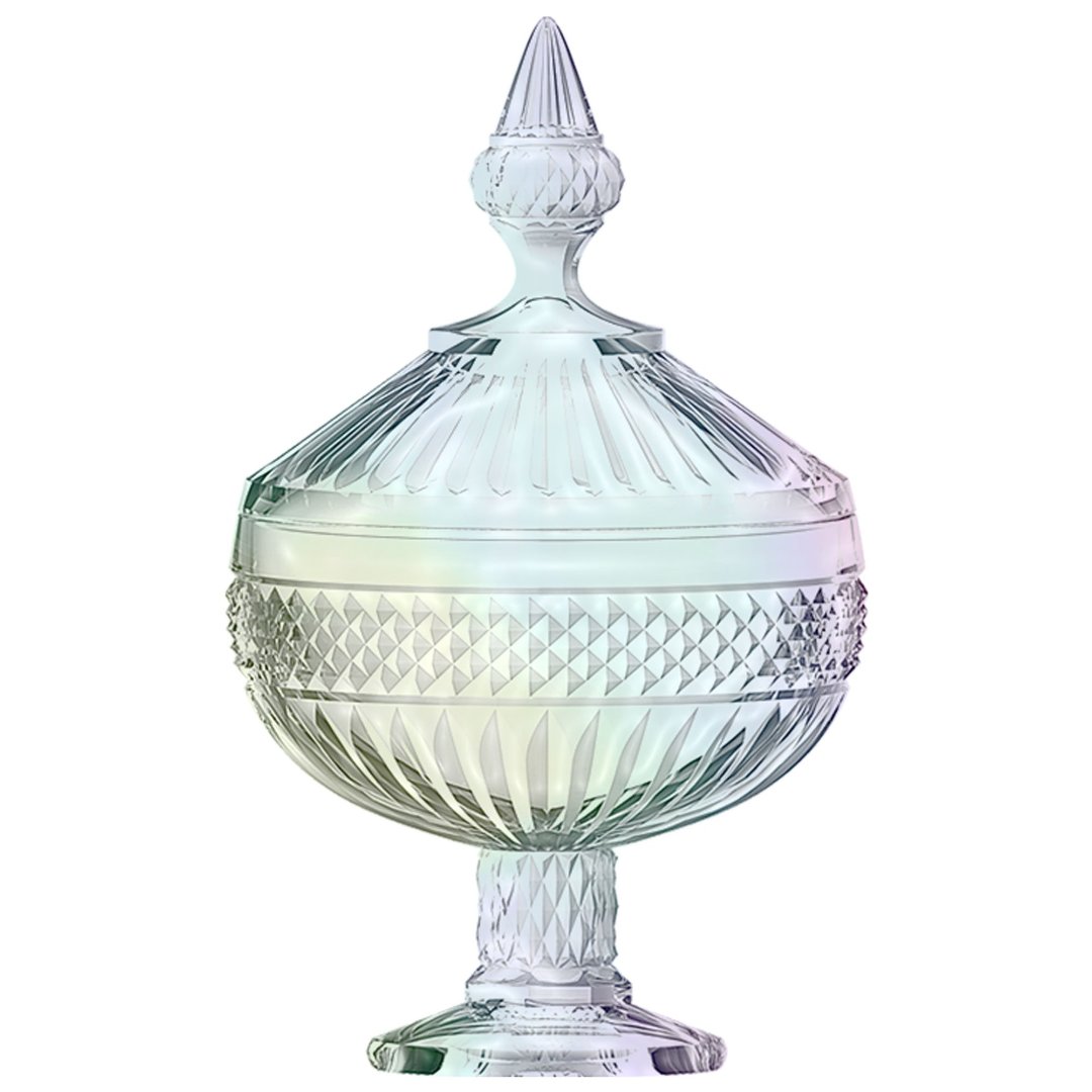 Imagem ilustrativa para Potiche em cristal com pé 12xA21,2cm cor furta-cor