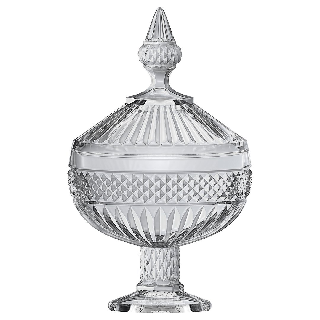 Imagem ilustrativa para Potiche em cristal com pé D12xA21,2cm