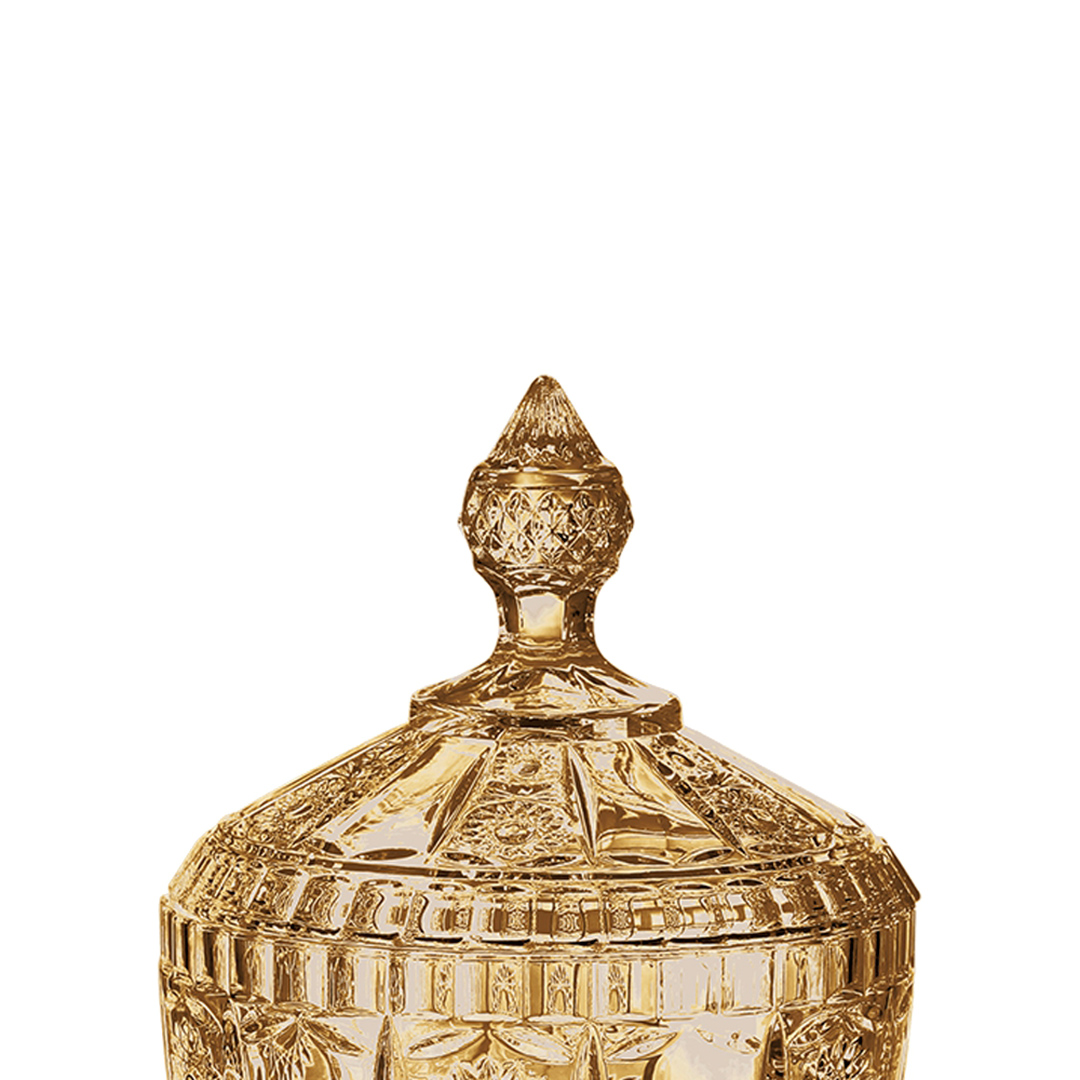 Fotografia para o produto Potiche com pé em cristal 015,5xA28cm cor âmbar