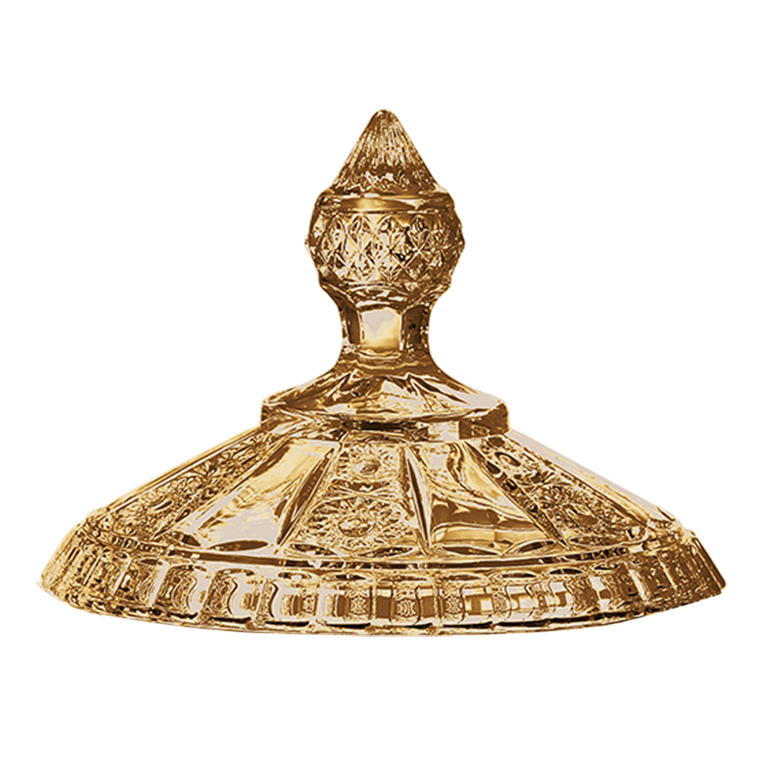 Fotografia para o produto Potiche com pé em cristal 015,5xA28cm cor âmbar