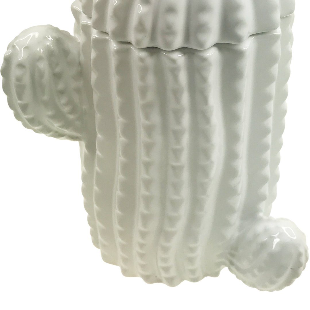 Fotografia para o produto Potiche decorativo em cerâmica cactus L13,5xP10,5xA18,5cm cor branca