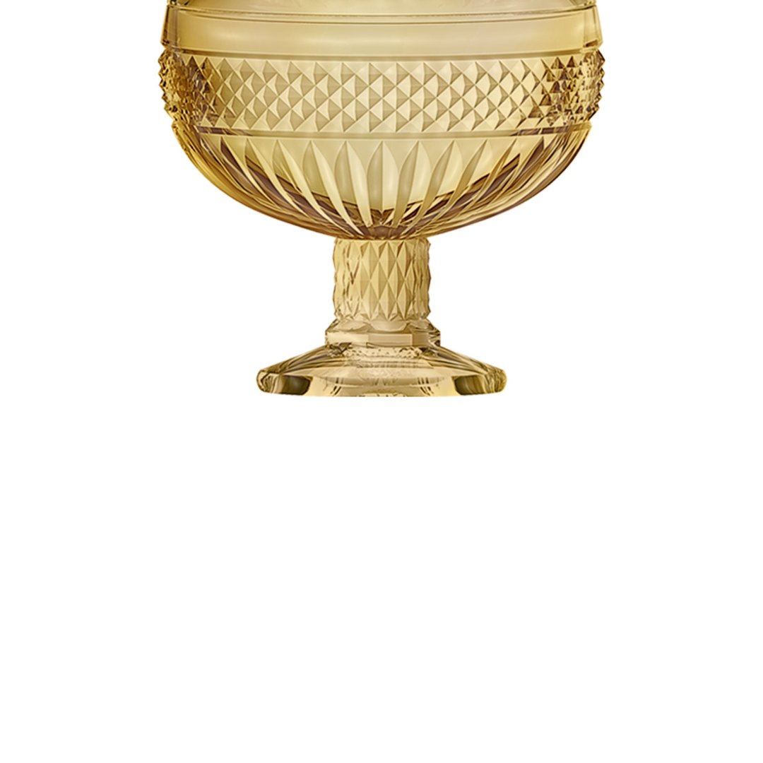 Fotografia para o produto Potiche em cristal com pé 012xA21,2 cm cor âmbar luster