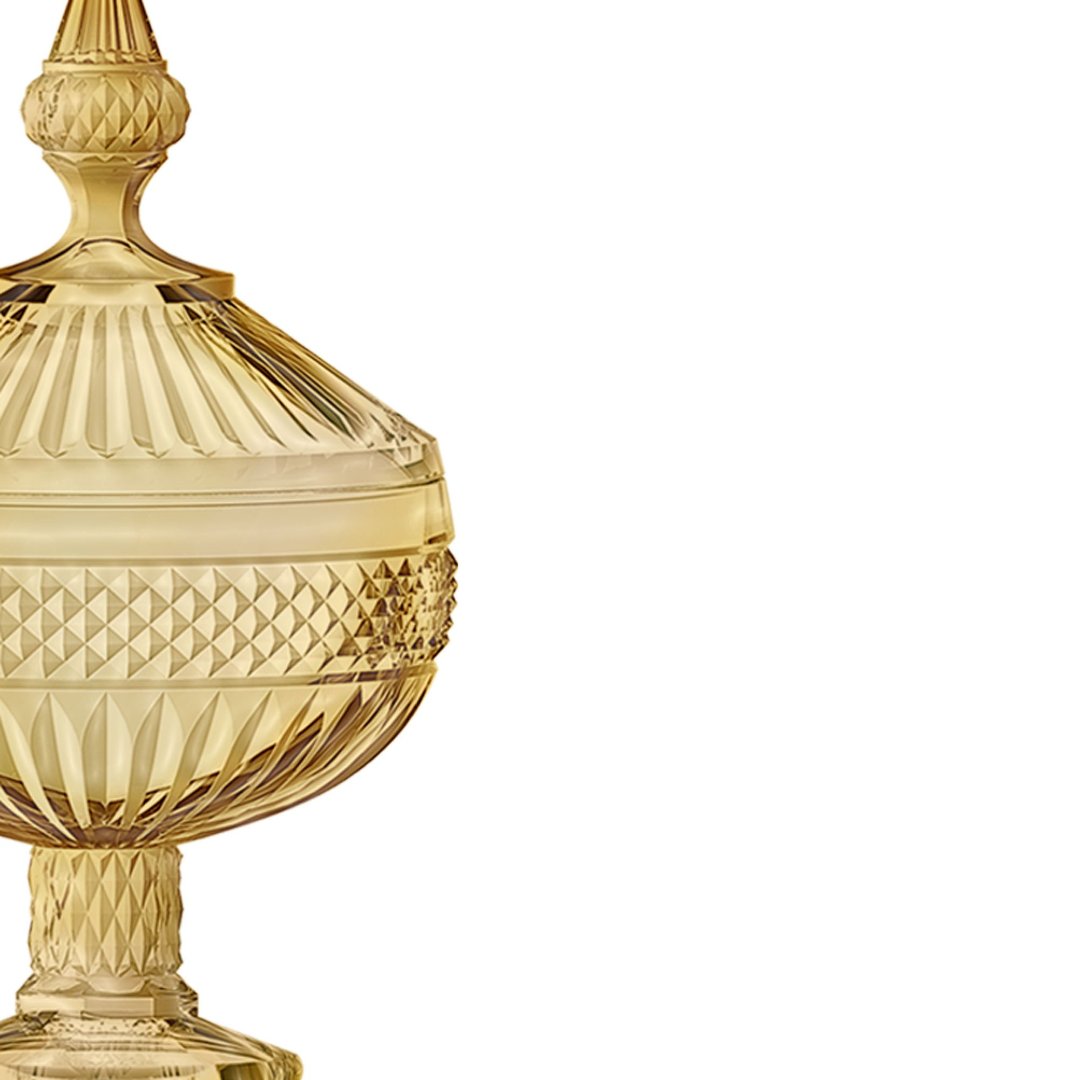 Fotografia para o produto Potiche em cristal com pé 012xA21,2 cm cor âmbar luster