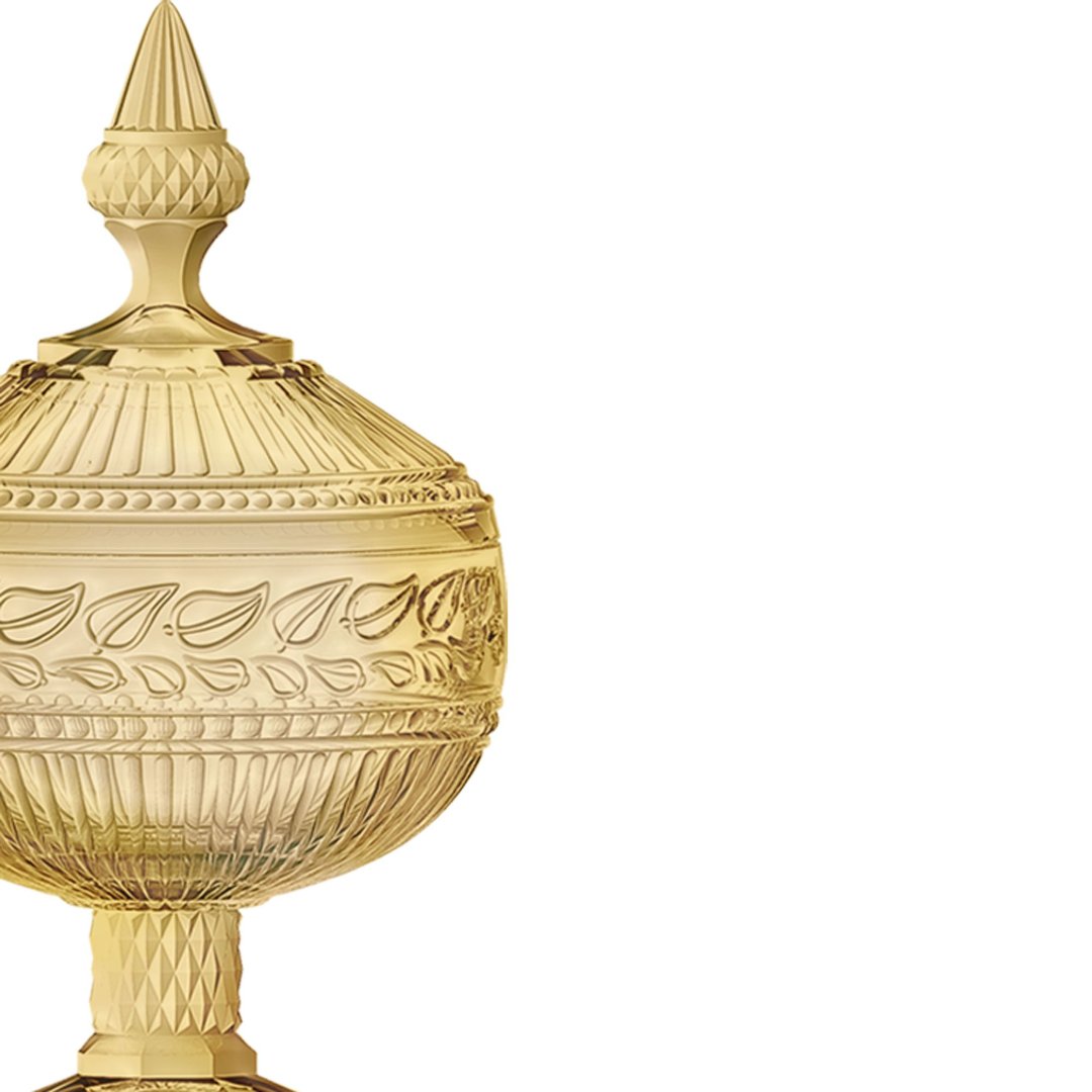 Fotografia para o produto Potiche em cristal com pé 012xA21,2cm cor âmbar luster