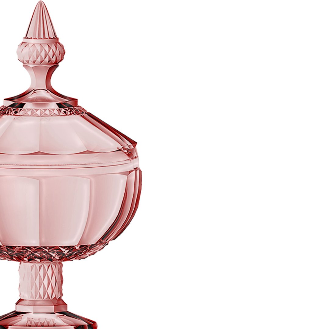 Fotografia para o produto Potiche em cristal com pé 012xA21,2cm cor rosa