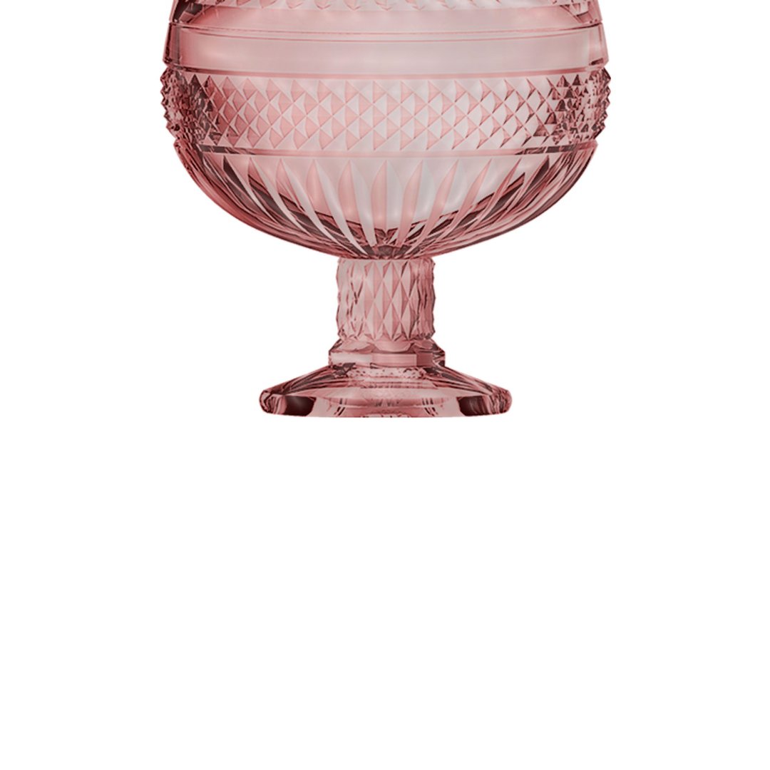 Fotografia para o produto Potiche em cristal com pé 012xA21,2cm cor rosa