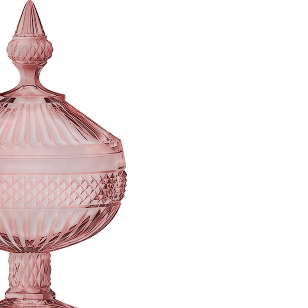 Fotografia para o produto Potiche em cristal com pé 012xA21,2cm cor rosa