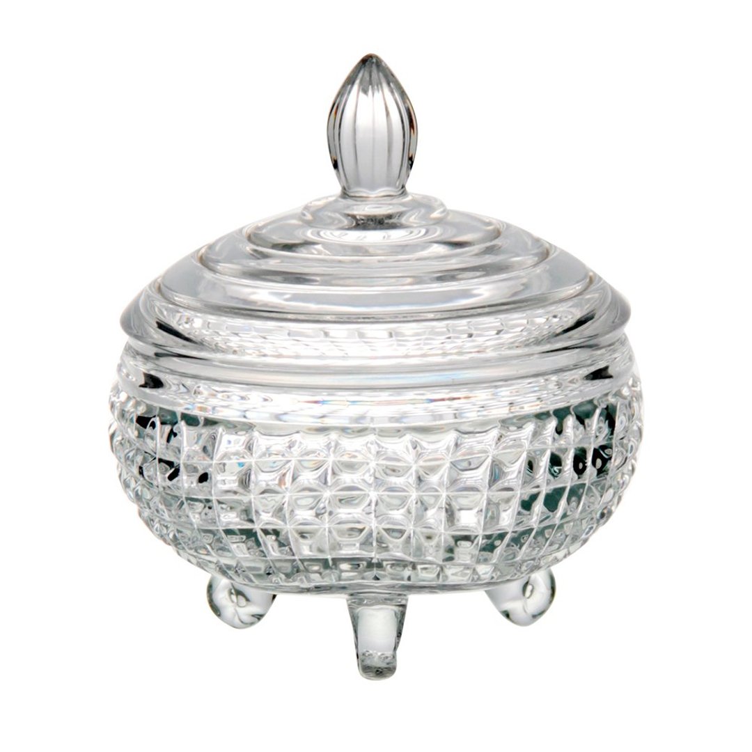 Imagem ilustrativa para Potiche em cristal ecológico com pé D11xA12cm