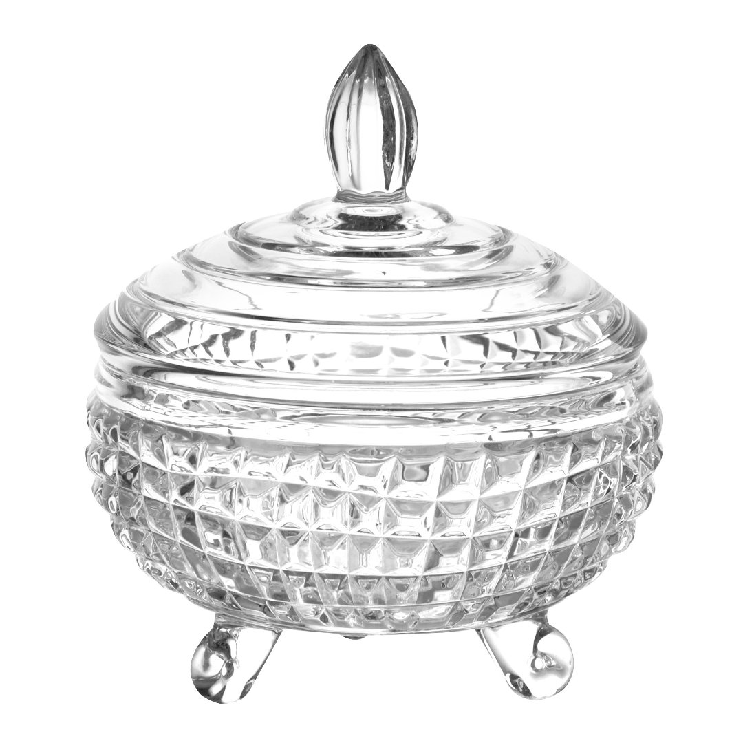 Imagem ilustrativa para Potiche em cristal ecológico com pé D18xA19cm