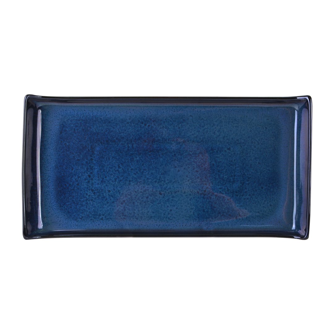 Imagem ilustrativa para Prato de servir em faiança P33,2xL16,3xA3,2cm cor azul