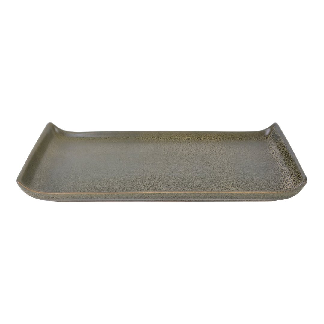 Imagem ilustrativa para Prato de servir em faiança P33,2xL16,3xA3,2cm cor verde