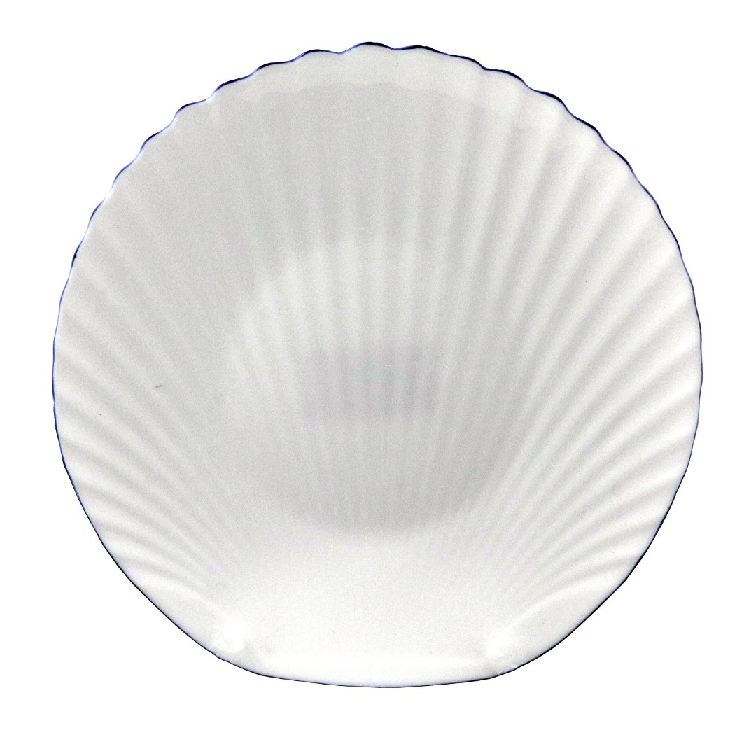 Imagem ilustrativa para Prato fundo em vidro opalino com filado azul D22,9cm