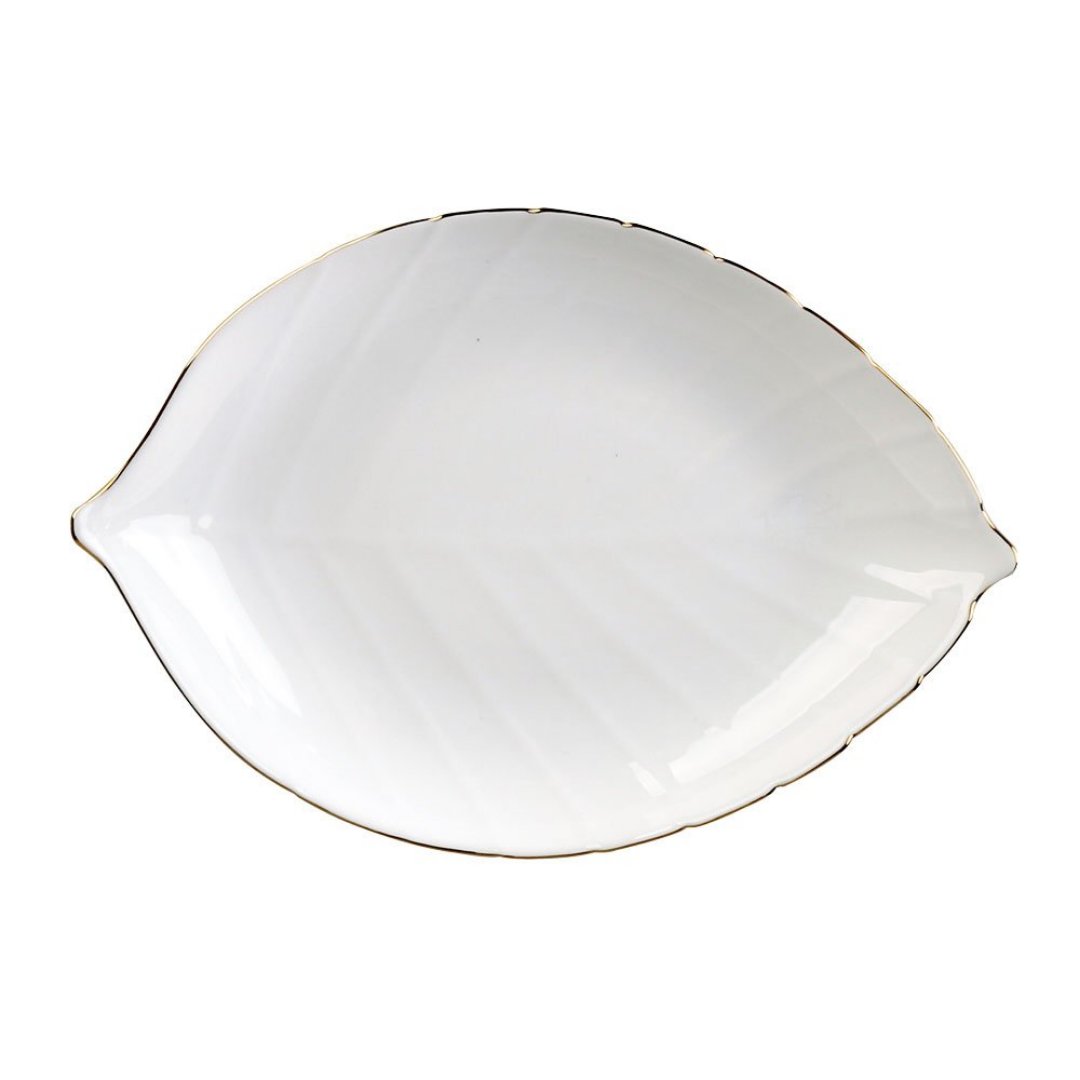 Imagem ilustrativa para Prato fundo em vidro opalino gold rim D25,4cm