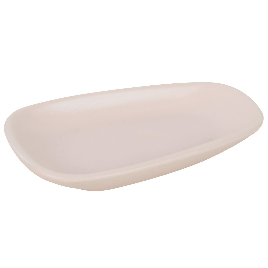 Imagem ilustrativa para Prato oval em cerâmica L15,4xP8,8xA2,4cm cor marfim
