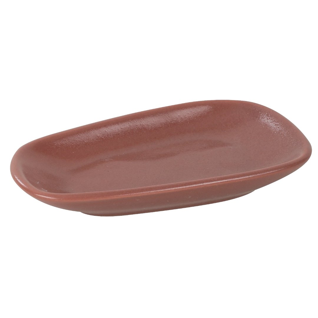 Imagem ilustrativa para Prato oval em cerâmica L15,4xP8,8xA2,4cm cor vermelha