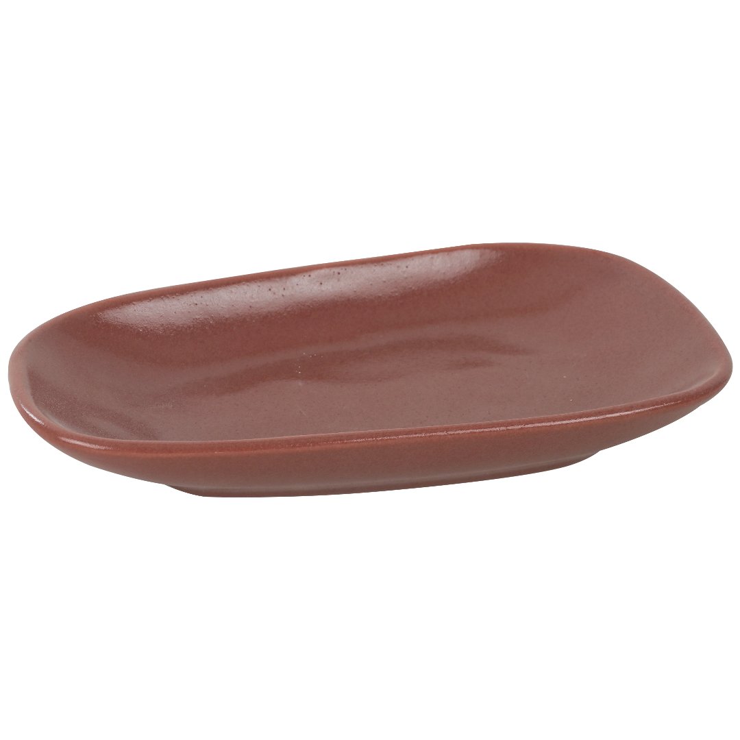 Imagem ilustrativa para Prato oval em cerâmica L21,4xP12xA3,3cm cor vermelha