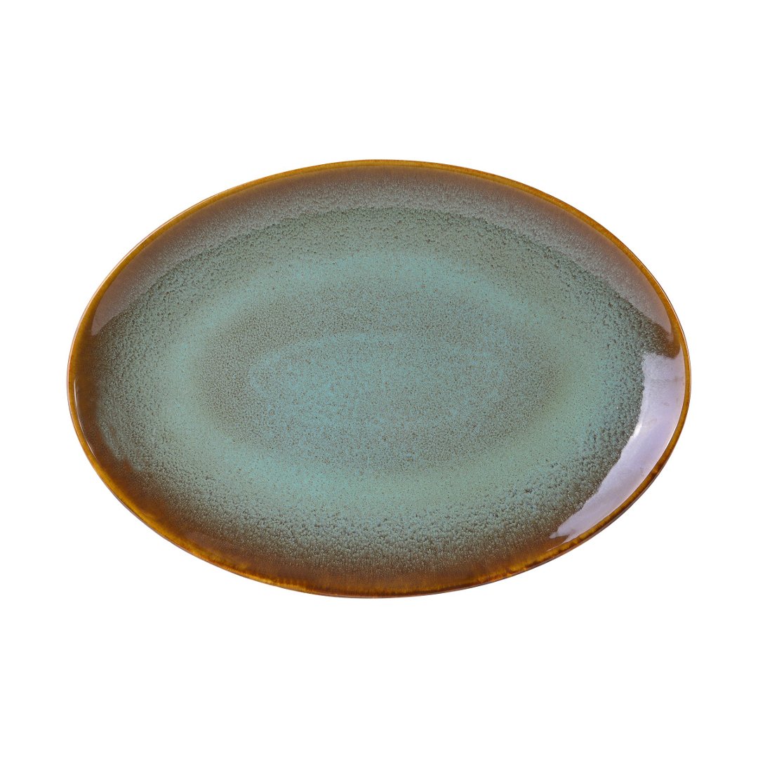 Fotografia para o produto Prato oval em faiança L35xP25,5cm cor verde