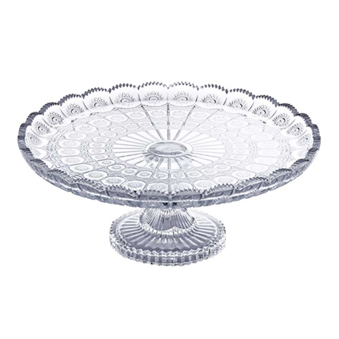 Imagem ilustrativa para Prato para bolo em cristal com pé 33xA13cm