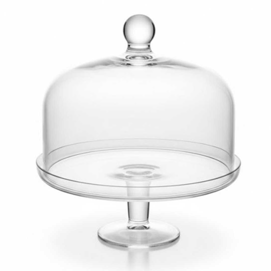 Fotografia para o produto Prato para bolo em cristal com pé e tampa D30xA30cm