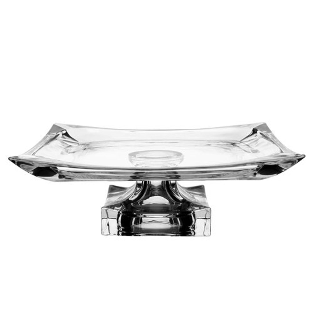 Imagem ilustrativa para Prato para bolo em cristal com pé P27xL27xA9,6cm