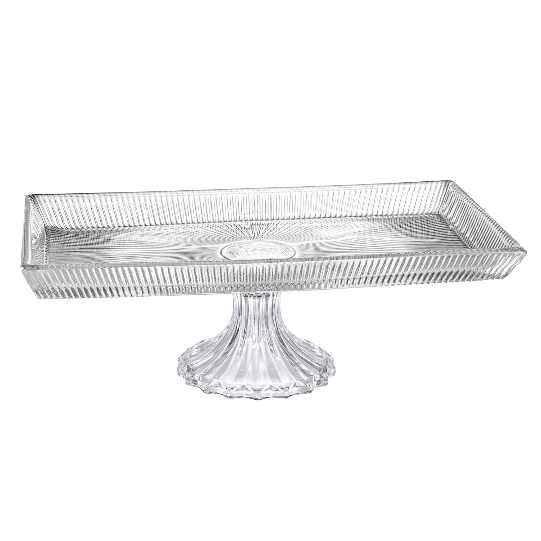 Imagem ilustrativa para Prato para bolo em cristal ecológico com pé P35xL19xA12cm