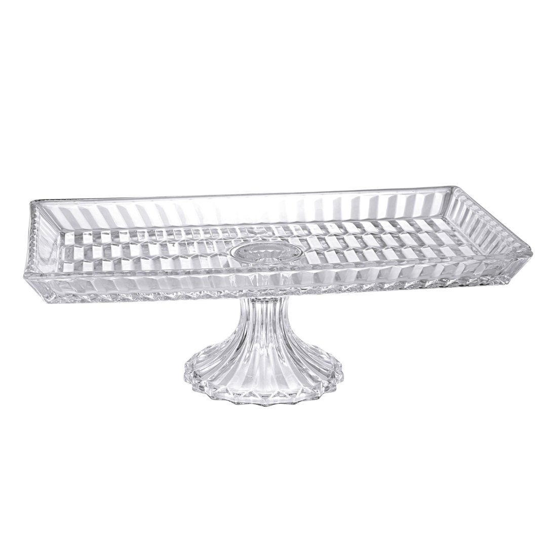 Imagem ilustrativa para Prato para bolo em cristal ecológico com pé P35xL19xA12cm