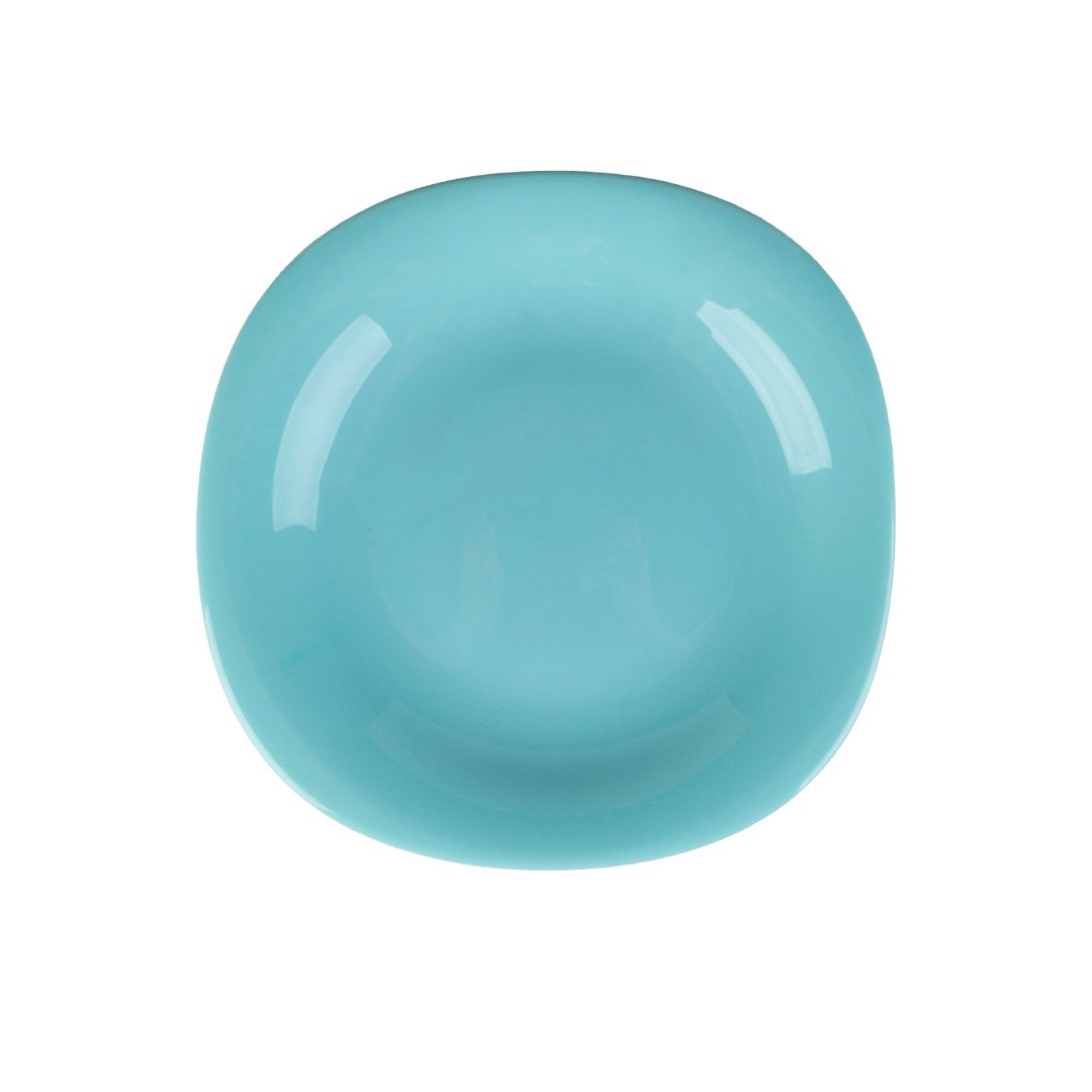 Fotografia para o produto Prato para sobremesa Dama em vidro opalino 21,5cm verde ciano