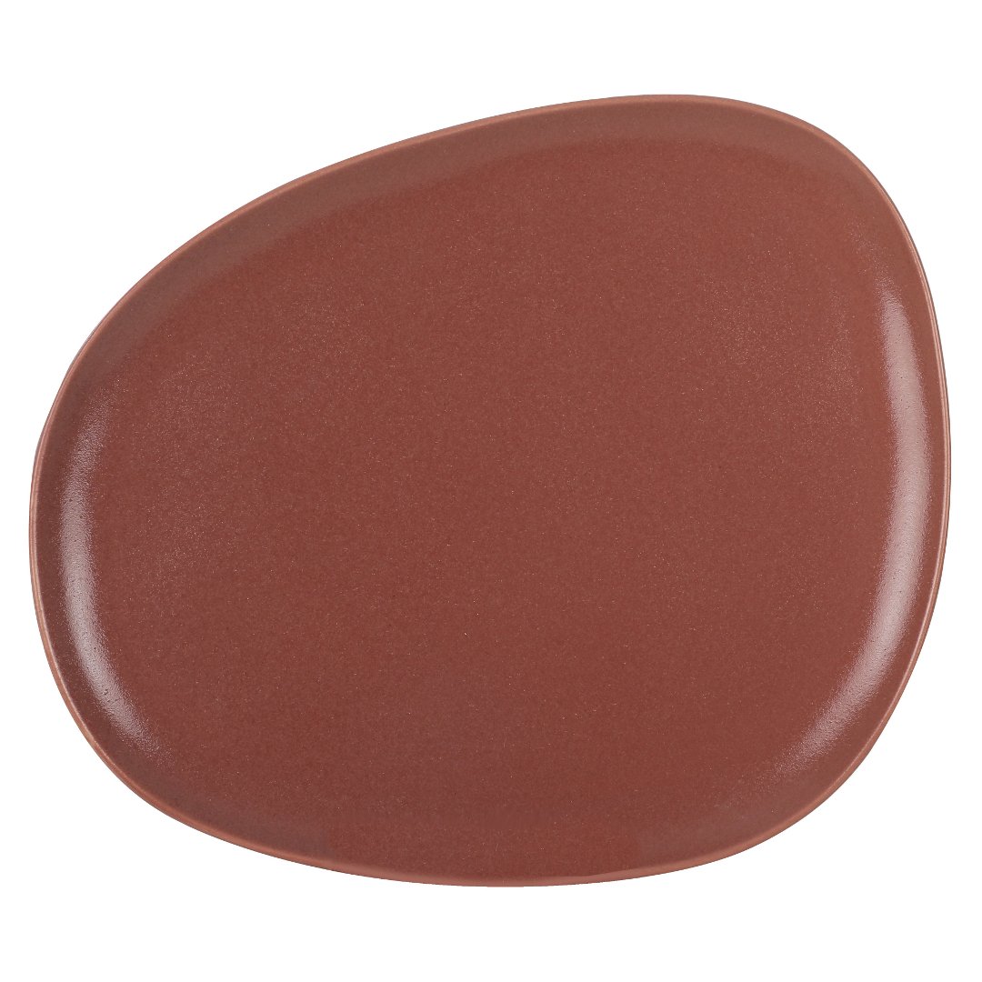 Imagem ilustrativa para Prato para sobremesa em cerâmica L23,5xP19xA2,2cm cor vermelha