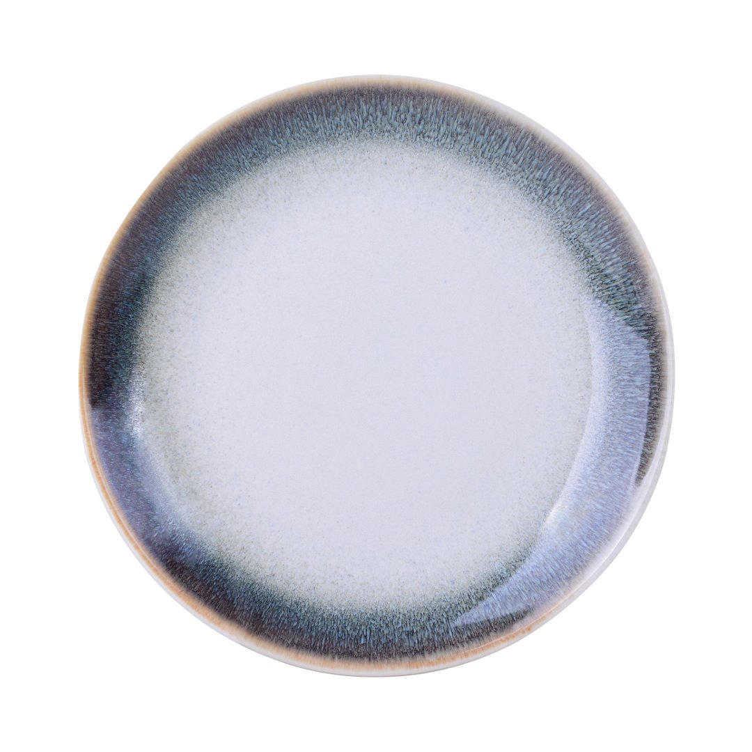 Imagem ilustrativa para Prato para sobremesa em faiança 20,7cm cor branca e cinza