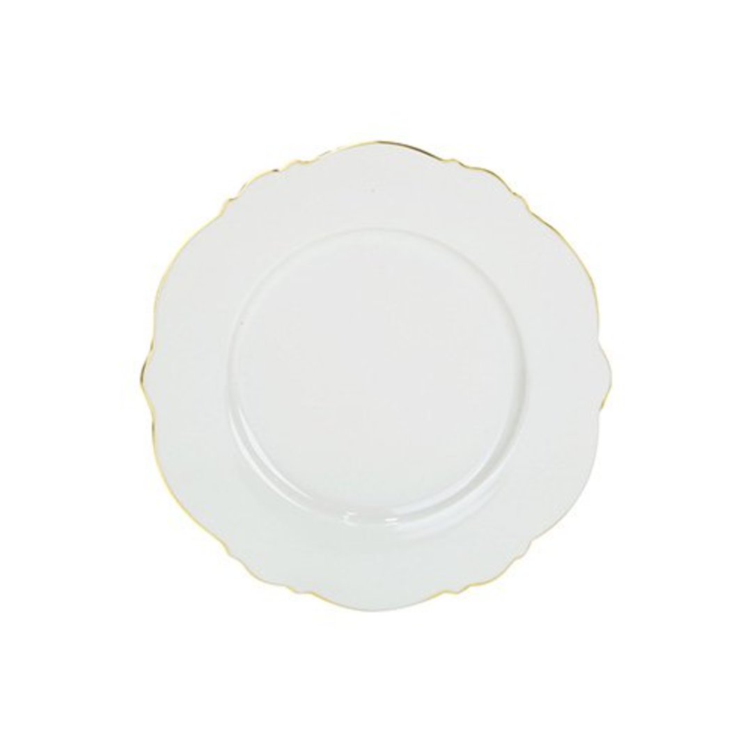 Imagem ilustrativa para Prato para sobremesa Royal Classic em new bone china com filado ouro D21cm