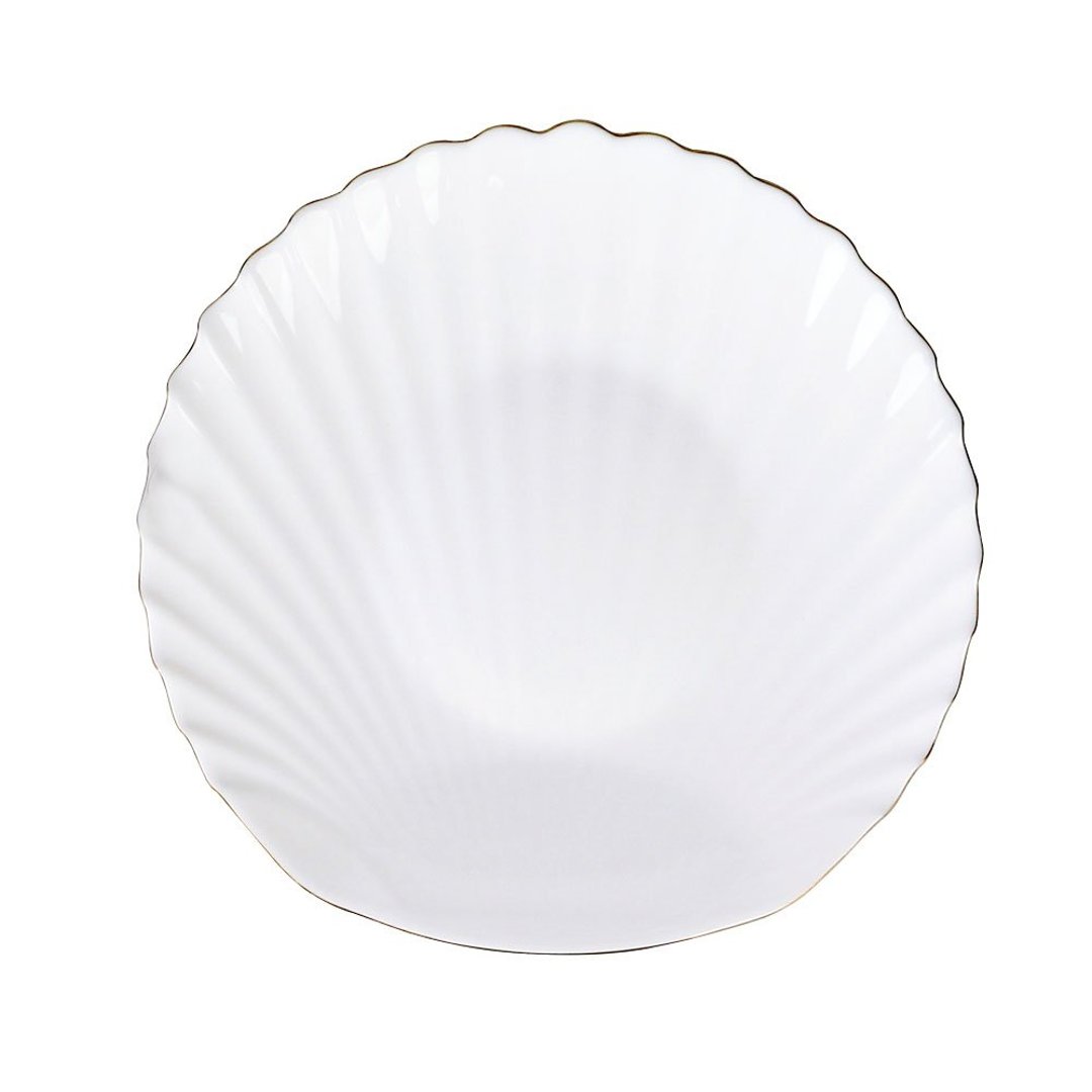 Imagem ilustrativa para Prato para sobremesa em vidro opalino gold rim D20,3cm