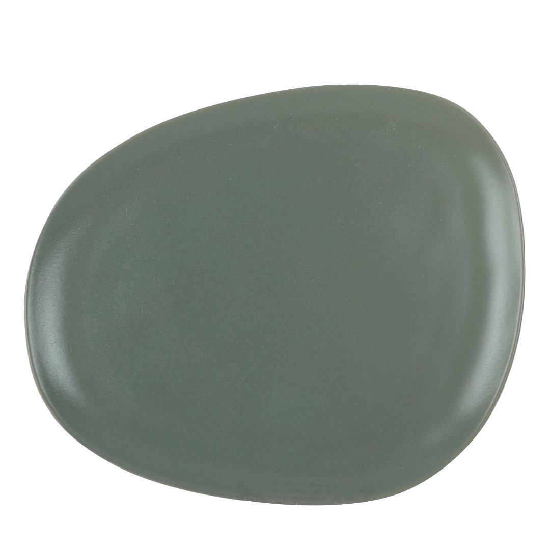 Fotografia para o produto Prato raso em cerâmica L30xP23,9xA2,5cm cor verde Fotografia para o produto Prato raso em cerâmica L30xP23,9xA2,5cm cor verde