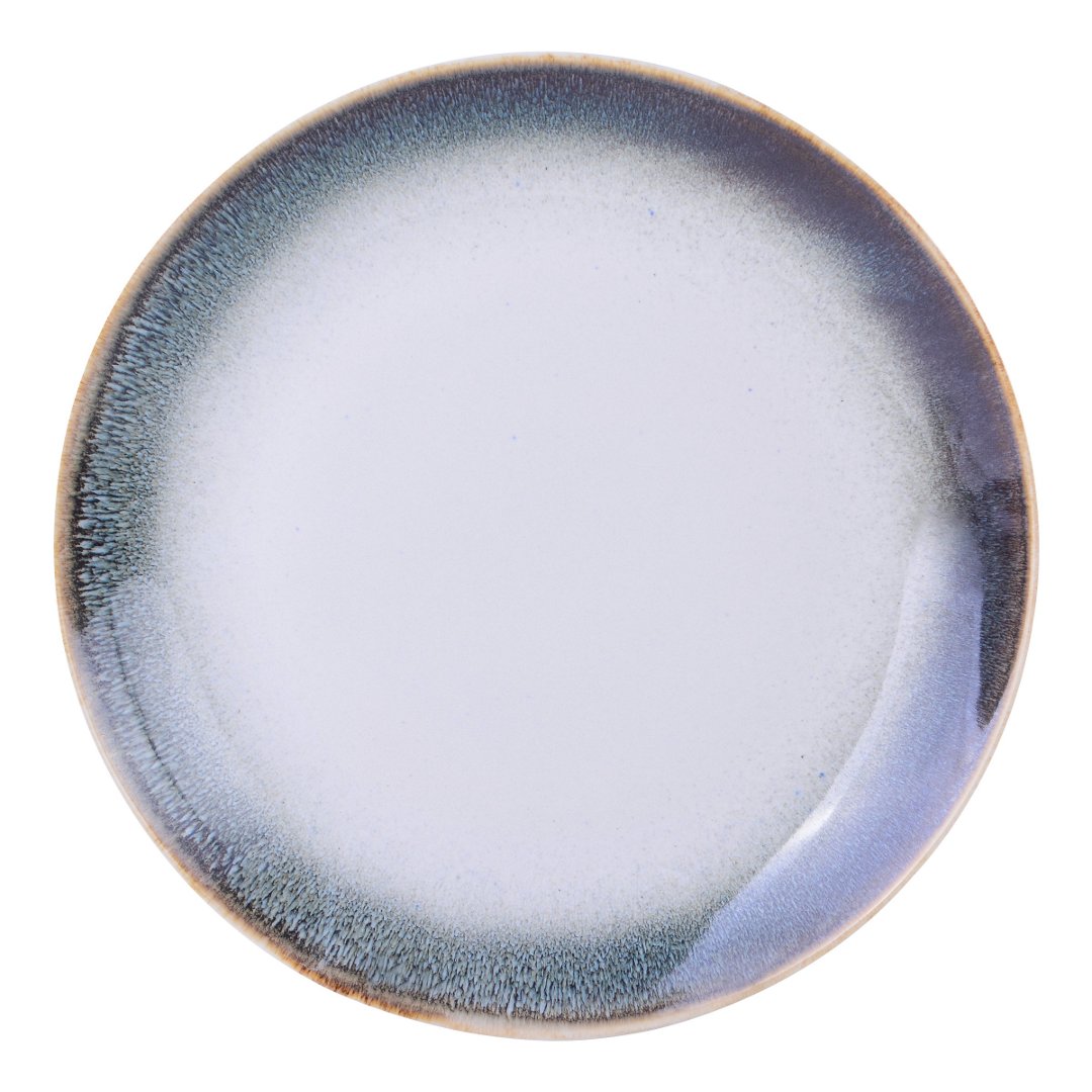 Imagem ilustrativa para Prato raso em faiança 27cm cor branca e cinza