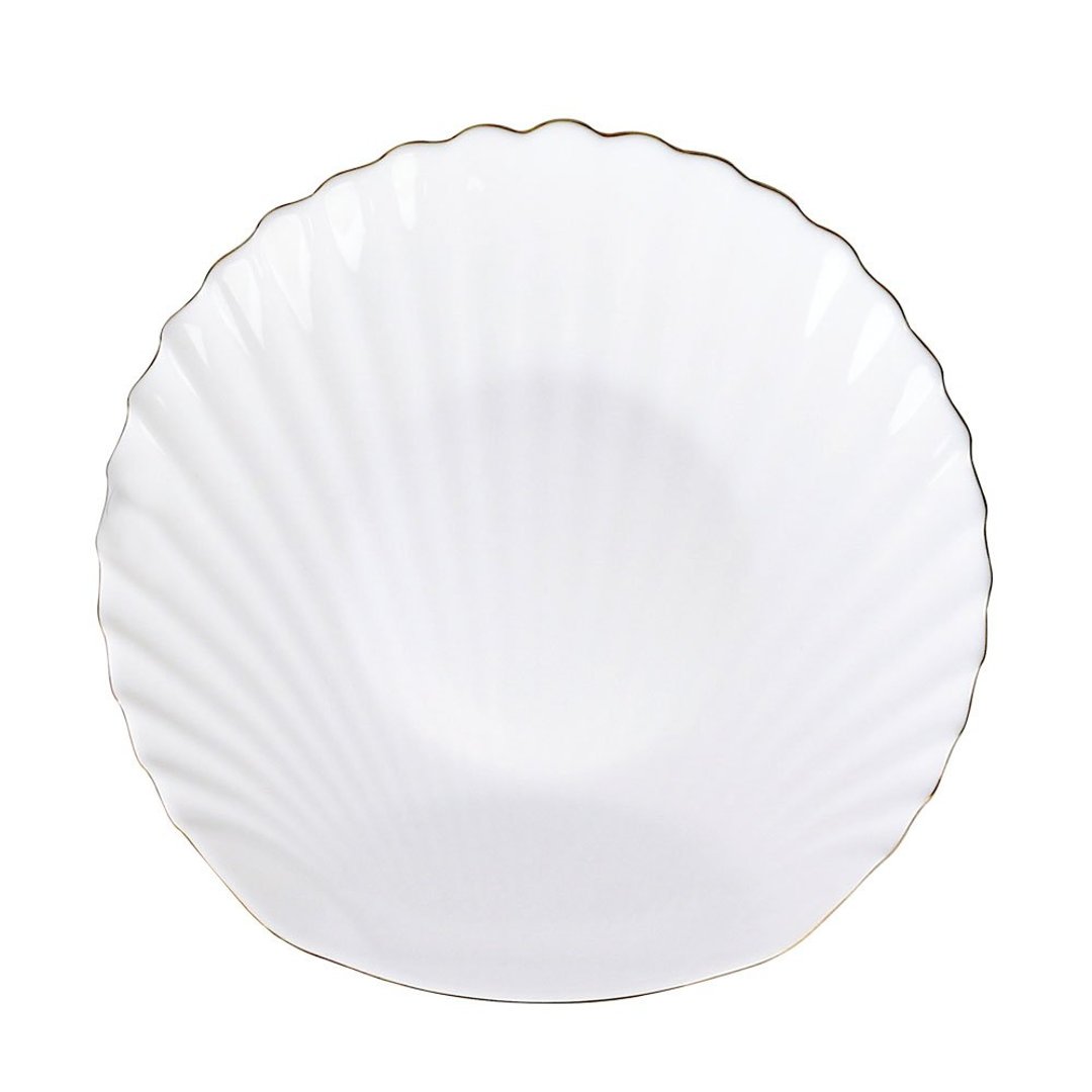 Imagem ilustrativa para Prato raso em vidro opalino gold rim D26,7cm