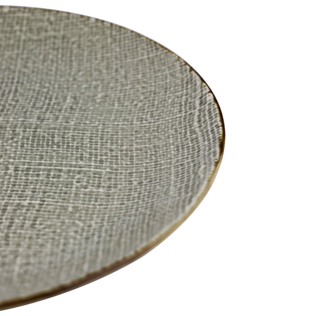 Fotografia para o produto Prato raso Tissú em cerâmica 027,5cm cor taupe