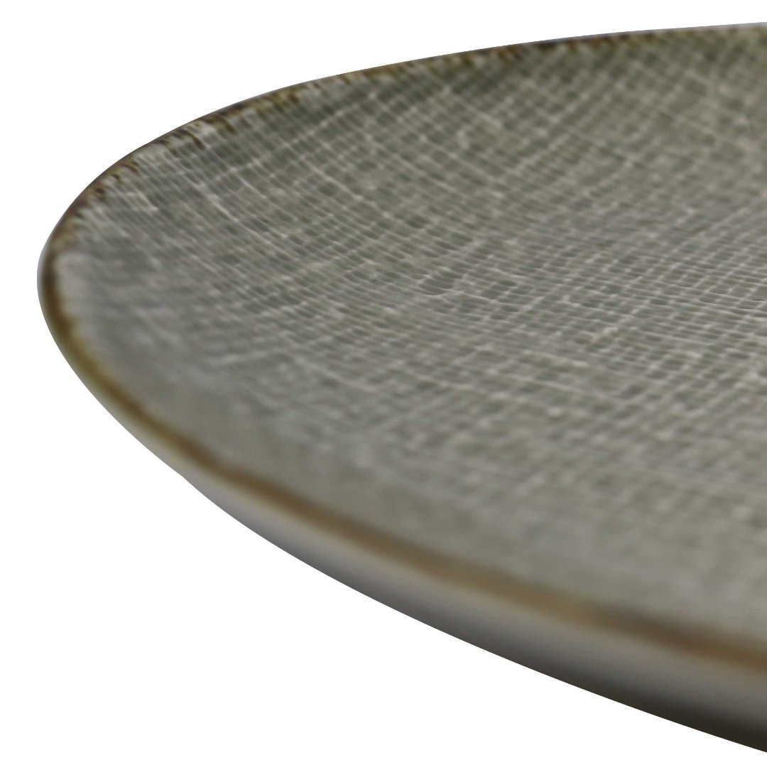 Fotografia para o produto Prato raso Tissú em cerâmica 027,5cm cor taupe