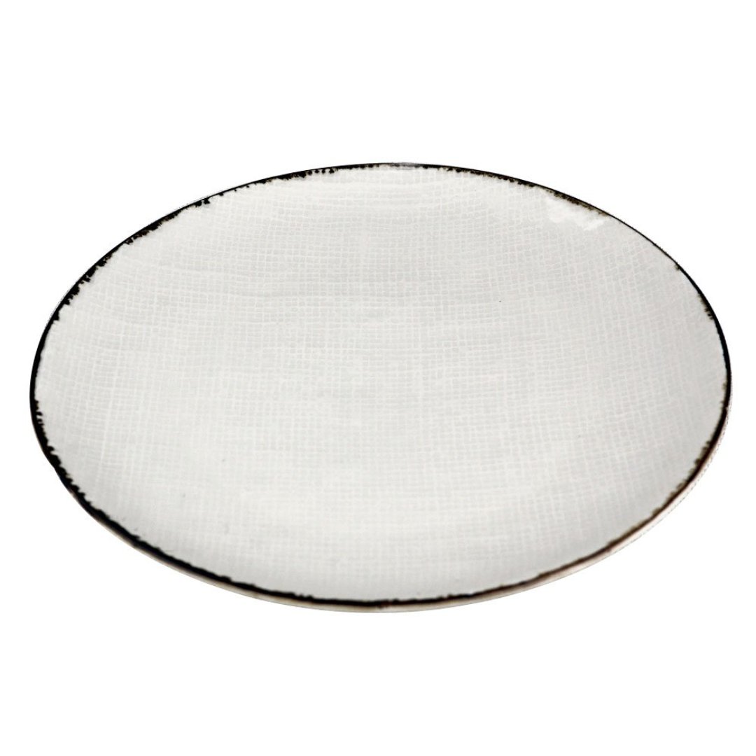 Fotografia para o produto Prato Tissu para sobremesa em cerâmica 022cm cor off white