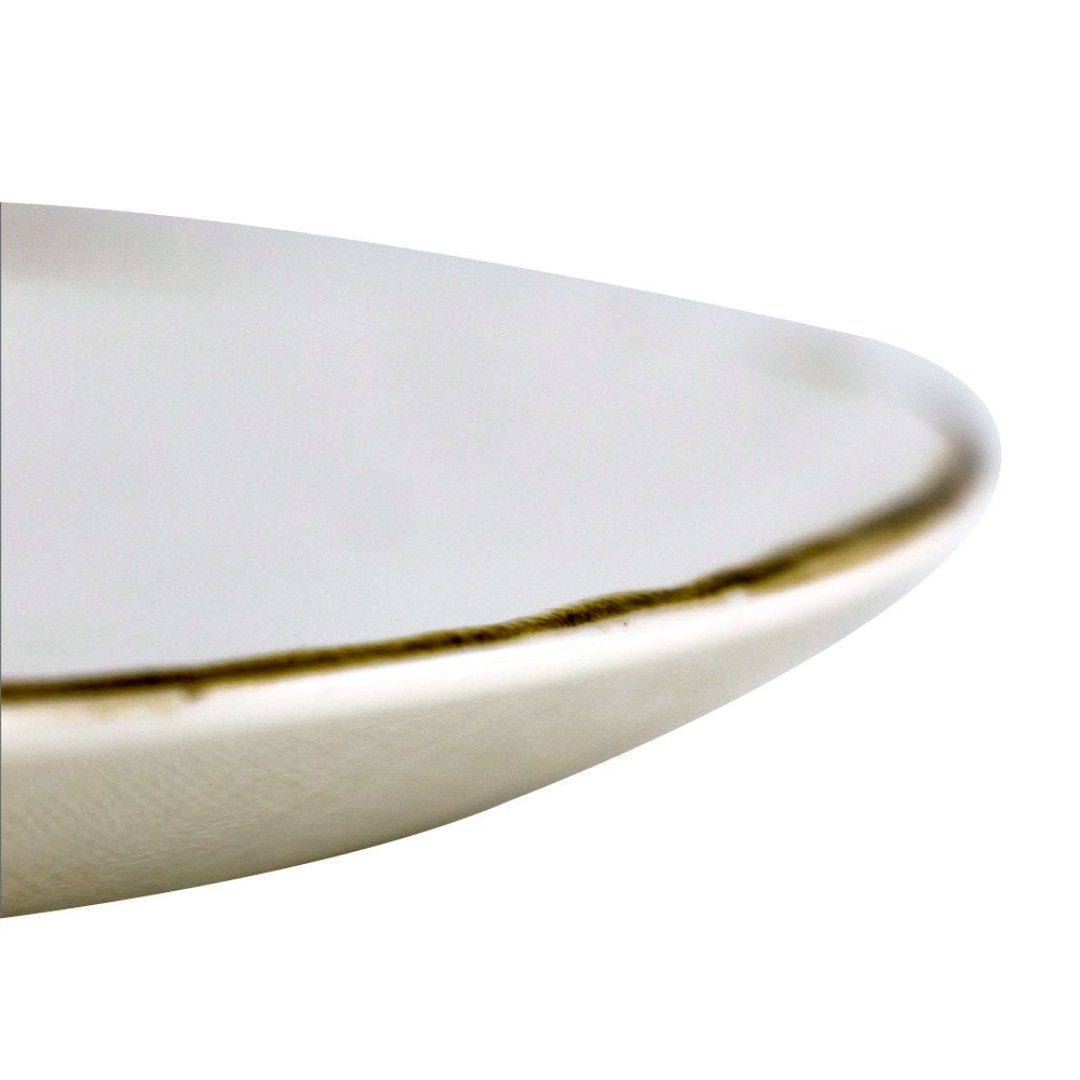 Fotografia para o produto Prato Tissu para sobremesa em cerâmica 022cm cor off white