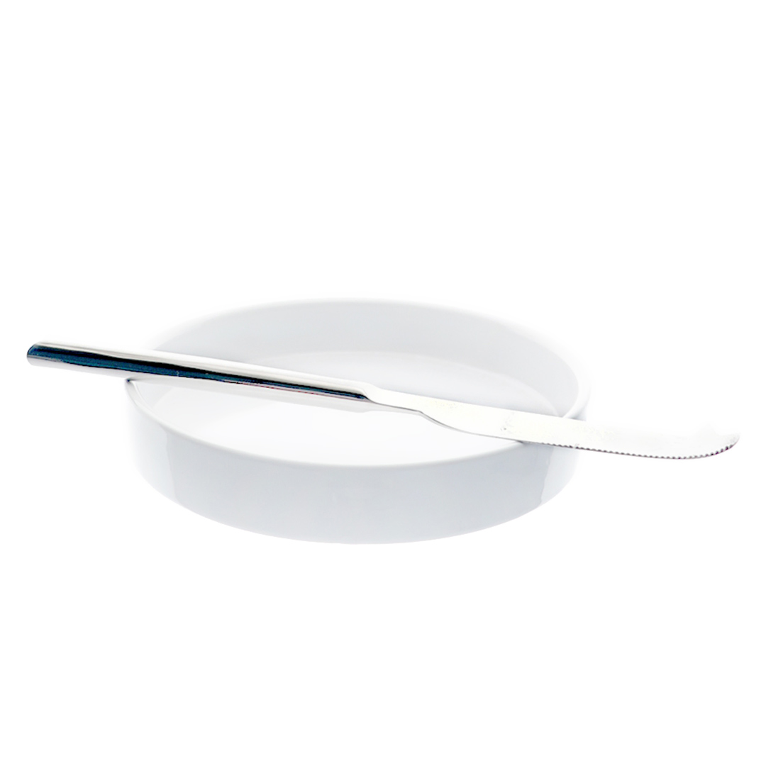 Fotografia para o produto Rechaud para queijo brie com faca em cerâmica 016xA11,7cm