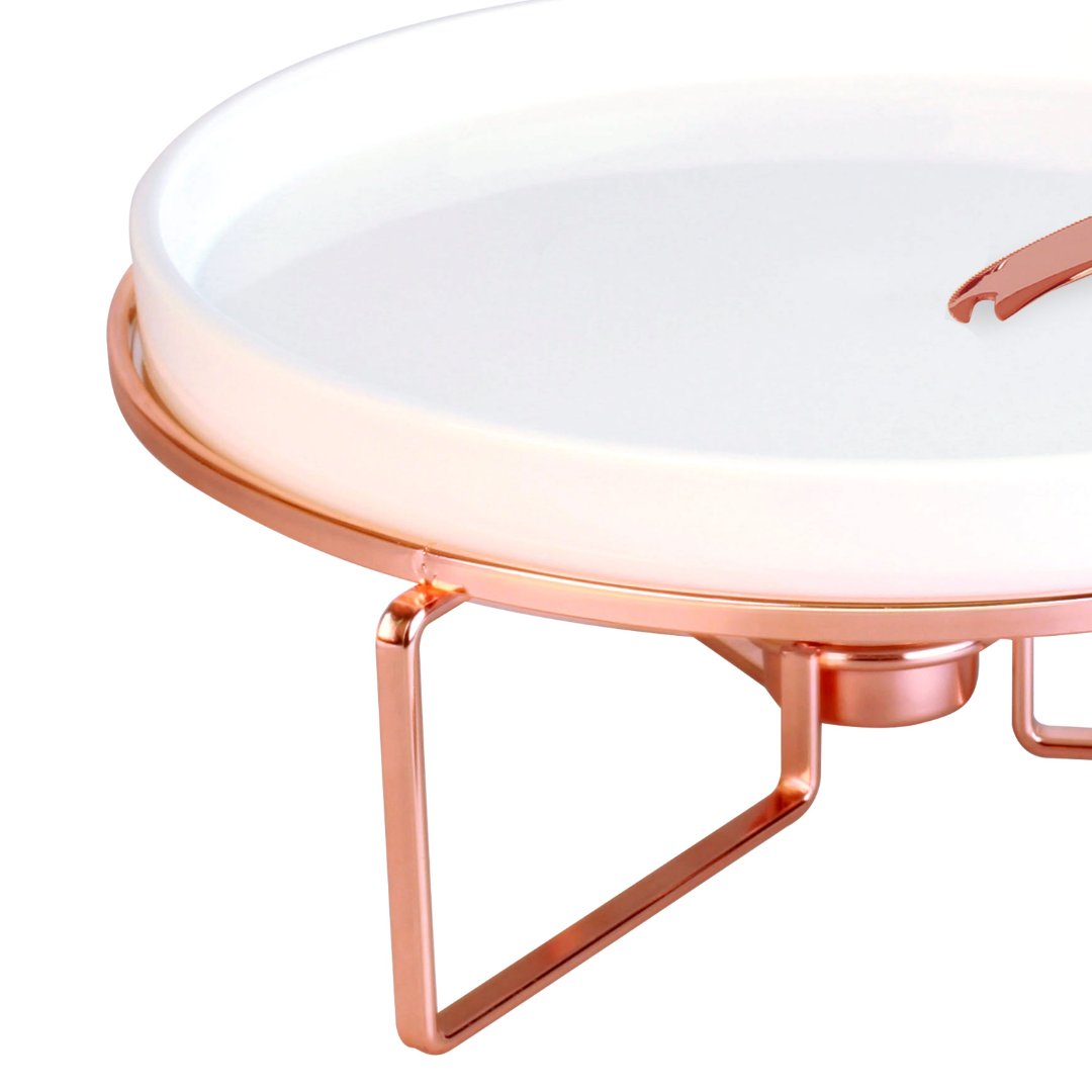 Fotografia para o produto Rechaud para queijo brie em cerâmica com faca em aço inox 029xA11,8cm cor rose