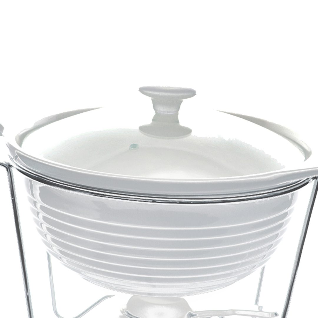 Fotografia para o produto Rechaud redondo em porcelana com queimador L33xP25,5xA25cm