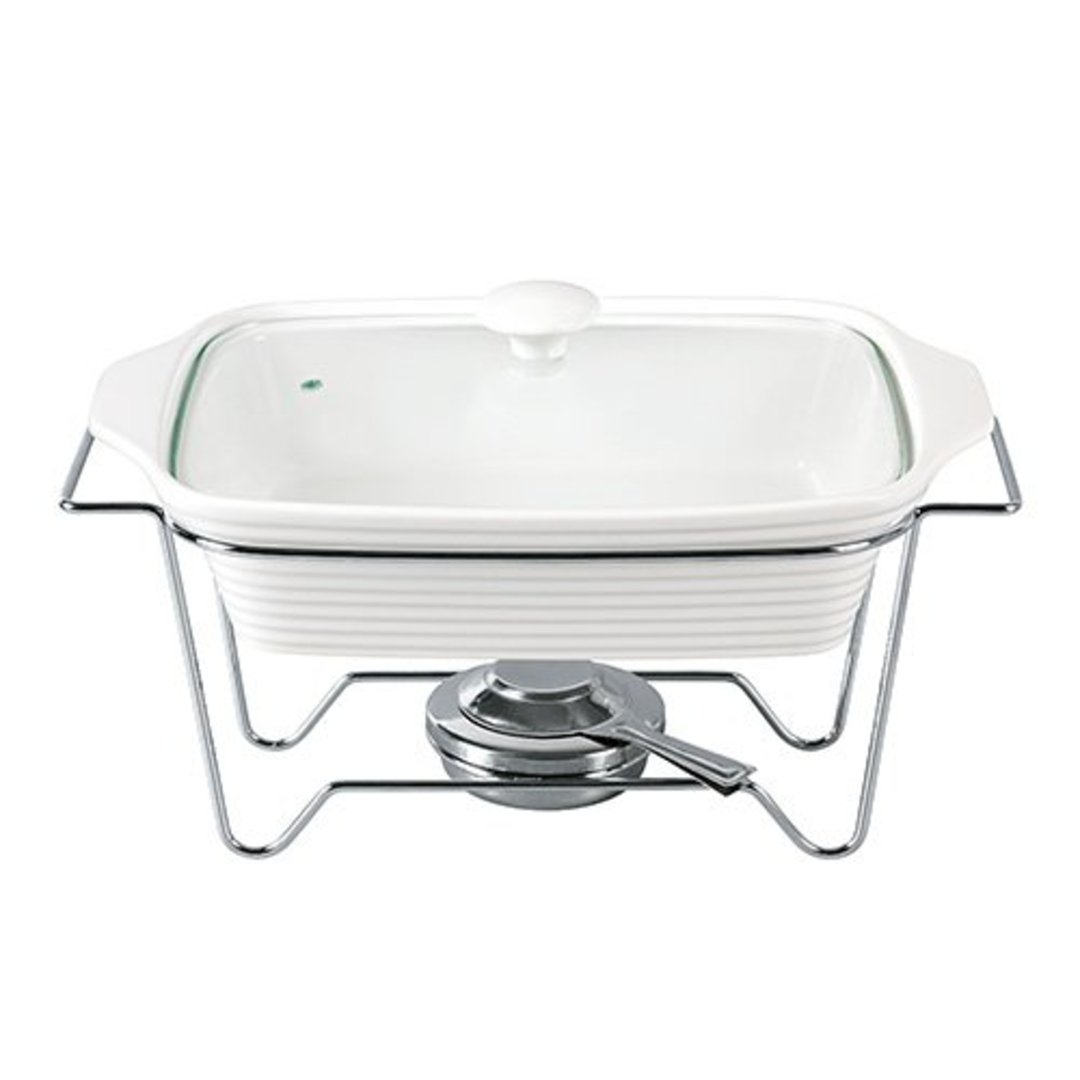 Imagem ilustrativa para Rechaud retangular em porcelana com queimador 1,4L P31,5xL15,5xA20,5cm